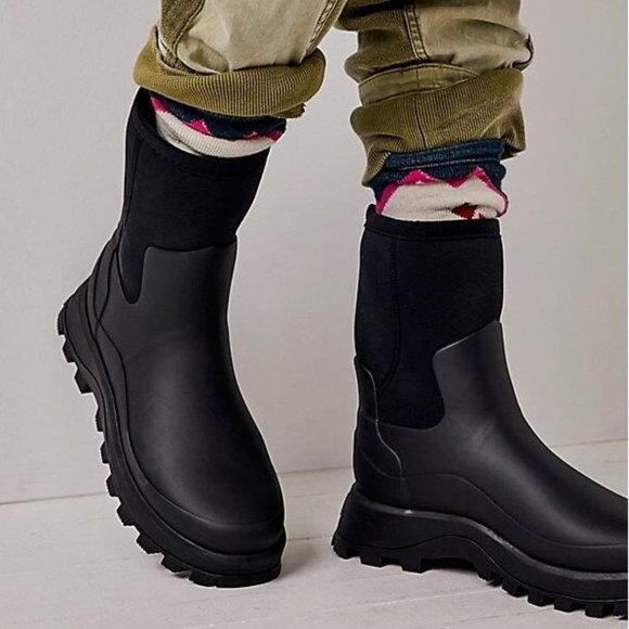 Hunter City Explorer Short Neoprene Boots Black Womens - Picture 1 of 6